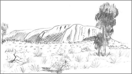 Uluru or Ayers Rock Sketch