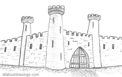 Castle Drawing Outline