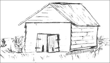 Drawing of a Barn