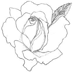 Drawing Of A Rosebud