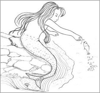 Young Mermaid Drawing